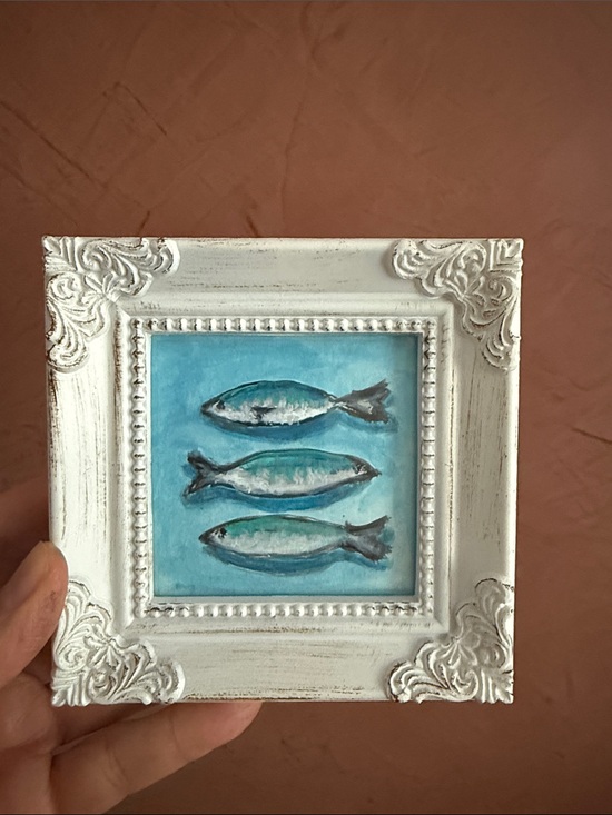 Other - Father’s Day Gift, Hand-Painted Fish Wall Art - Blue